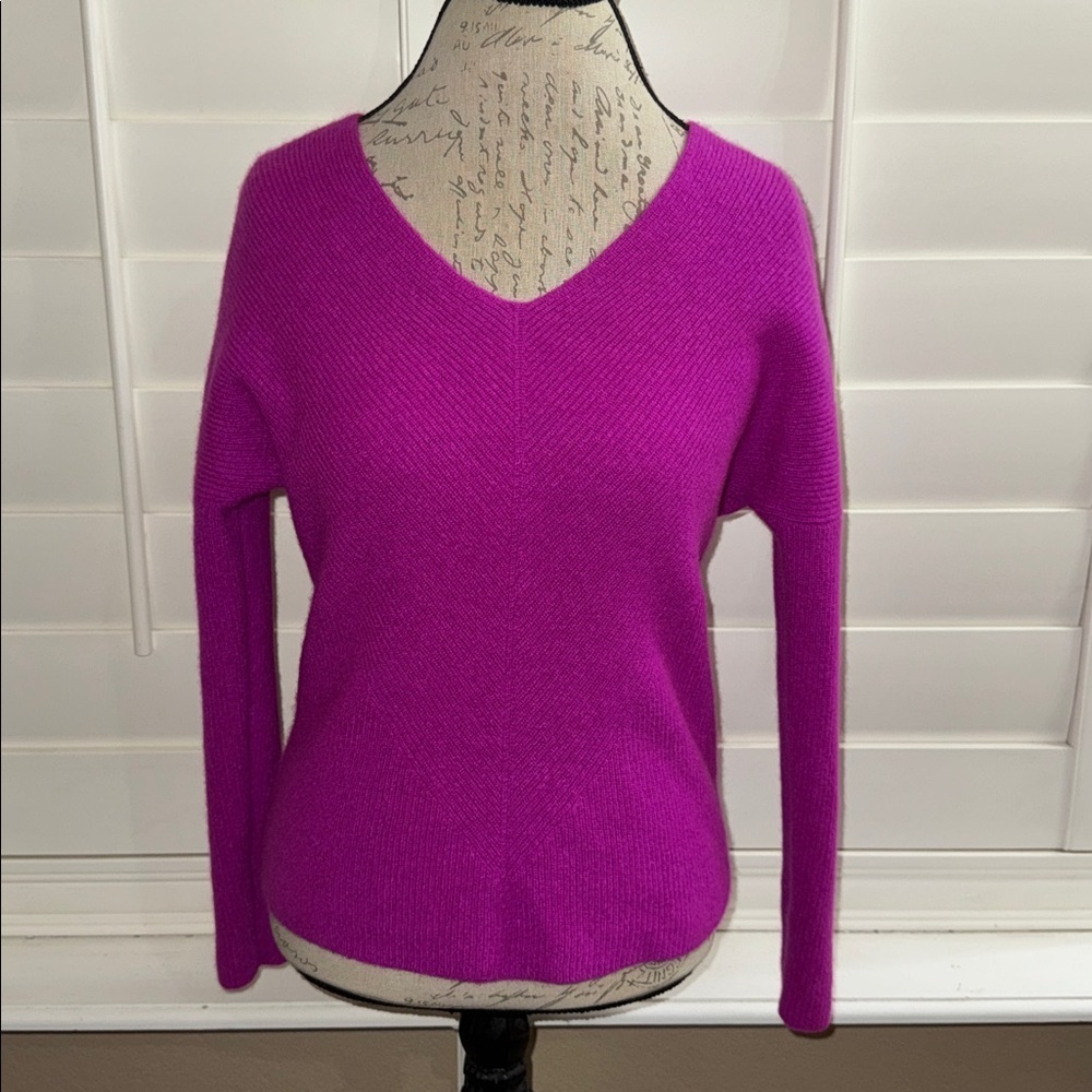Maje Madina Ribbed Cashmere Sweater Violet